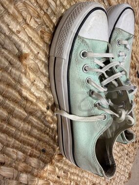 Converse green and white All Star sneaker sole platform